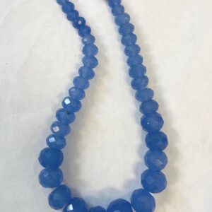 Blue Chalcedony 10x6mm-20x16mm Faceted Graduated Rondelle Gemstone Beads--15.5" Blue Chalcedony 10x6mm-20x16mm Faceted Graduated Rondelle Gemstone Beads--15.5"
