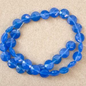 Blue Chalcedony 12x5mm Faceted Coin Gemstone Bead -15.5 inch strand Blue Chalcedony 12x5mm Faceted Coin Gemstone Bead -15.5 inch strand
