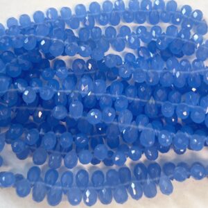 Blue Chalcedony 12x8mm Faceted Teardrop Gemstone Beads -7 inch strand--30 beads Blue Chalcedony 12x8mm Faceted Teardrop Gemstone Beads -7 inch strand--30 beads