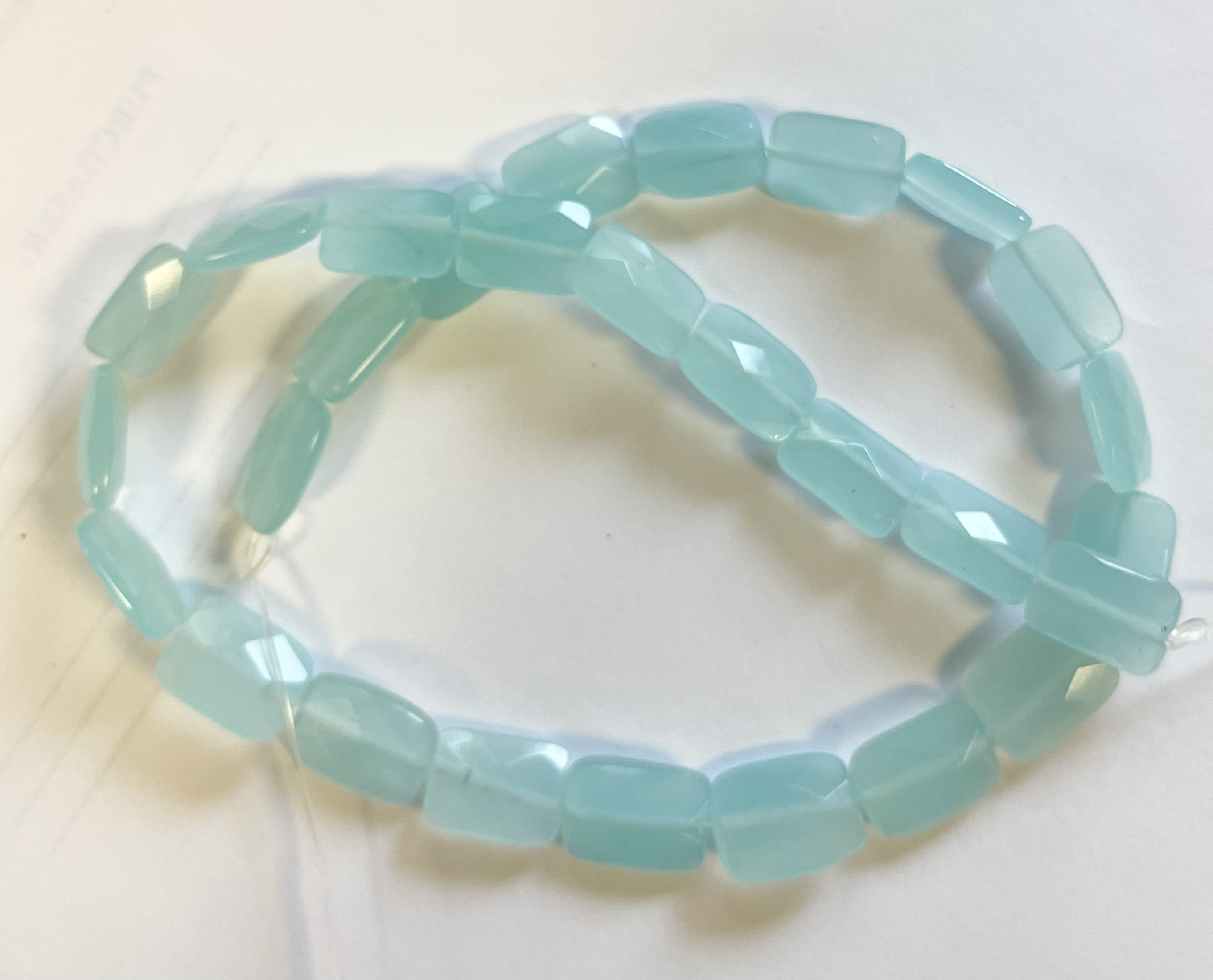 Blue Chalcedony 14x10x4mm Faceted Rectangle Gemstone Beads - 15.5 Inch Strand Blue Chalcedony 14x10x4mm Faceted Rectangle Gemstone Beads - 15.5 Inch Strand
