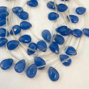 Blue Chalcedony 14x10x5mm faceted flat teardrop gemstone Beads--15.5 inch strand Blue Chalcedony 14x10x5mm faceted flat teardrop gemstone Beads--15.5 inch strand