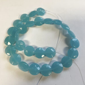 Blue Chalcedony 14x6mm Faceted Coin Gemstone Bead--15.5 inch strand Blue Chalcedony 14x6mm Faceted Coin Gemstone Bead--15.5 inch strand