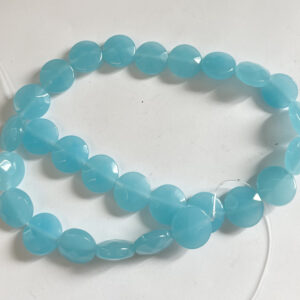 Blue Chalcedony 14x6mm Faceted Coin Gemstone Beads -- 15.5 inch strand Blue Chalcedony 14x6mm Faceted Coin Gemstone Beads -- 15.5 inch strand