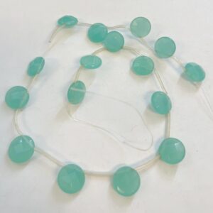 Blue Chalcedony 14x6mm Faceted Coin Gemstone Beads-~ -15.5 inch strand Blue Chalcedony 14x6mm Faceted Coin Gemstone Beads-~ -15.5 inch strand