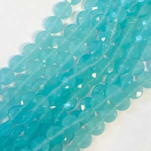 Blue Chalcedony 14x7mm Faceted Coin Gemstone Bead--15.5 inch strand Blue Chalcedony 14x7mm Faceted Coin Gemstone Bead--15.5 inch strand