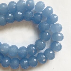 Blue Chalcedony 18x13mm Faceted Rondelle Gemstone Bead-~ -15.5 inch strand-