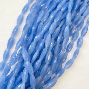 Blue Chalcedony 20x8x6mm Faceted Oval Gemstone Bead--15.5 inch strand-