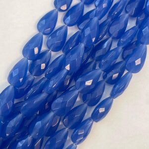 Blue Chalcedony 21x12x8mm Faceted Teardrop Gemstone Bead--16 beads Blue Chalcedony 21x12x8mm Faceted Teardrop Gemstone Bead--16 beads