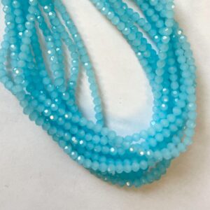 Blue Chalcedony 3mm Faceted Round Gemstone Beads--15.5 inch strand- Blue Chalcedony 3mm Faceted Round Gemstone Beads--15.5 inch strand-