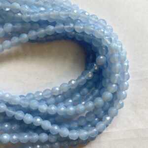 Blue Chalcedony 4mm Faceted Round Gemstone Bead~ -15.5 inch strand Blue Chalcedony 4mm Faceted Round Gemstone Bead~ -15.5 inch strand