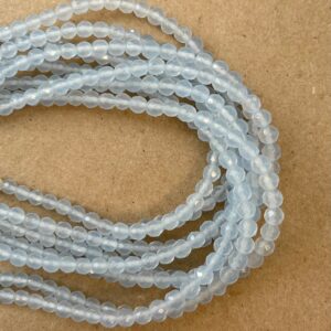 blue chalcedony 4mm faceted round Gemstone Beads-~ -15.5 inch strand blue chalcedony 4mm faceted round Gemstone Beads-~ -15.5 inch strand