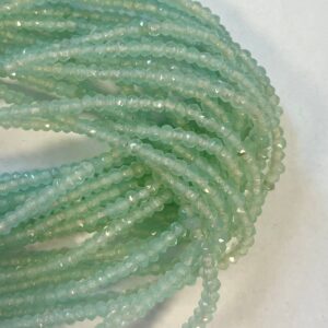 Blue Chalcedony 4x2mm 5x3mm Faceted Rondelle Gemstone Bead--15.5 inch strand