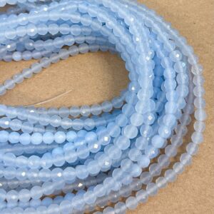 Blue Chalcedony 6mm Faceted Round Gemstone Bead-- 15.5'' Blue Chalcedony 6mm Faceted Round Gemstone Bead-- 15.5''