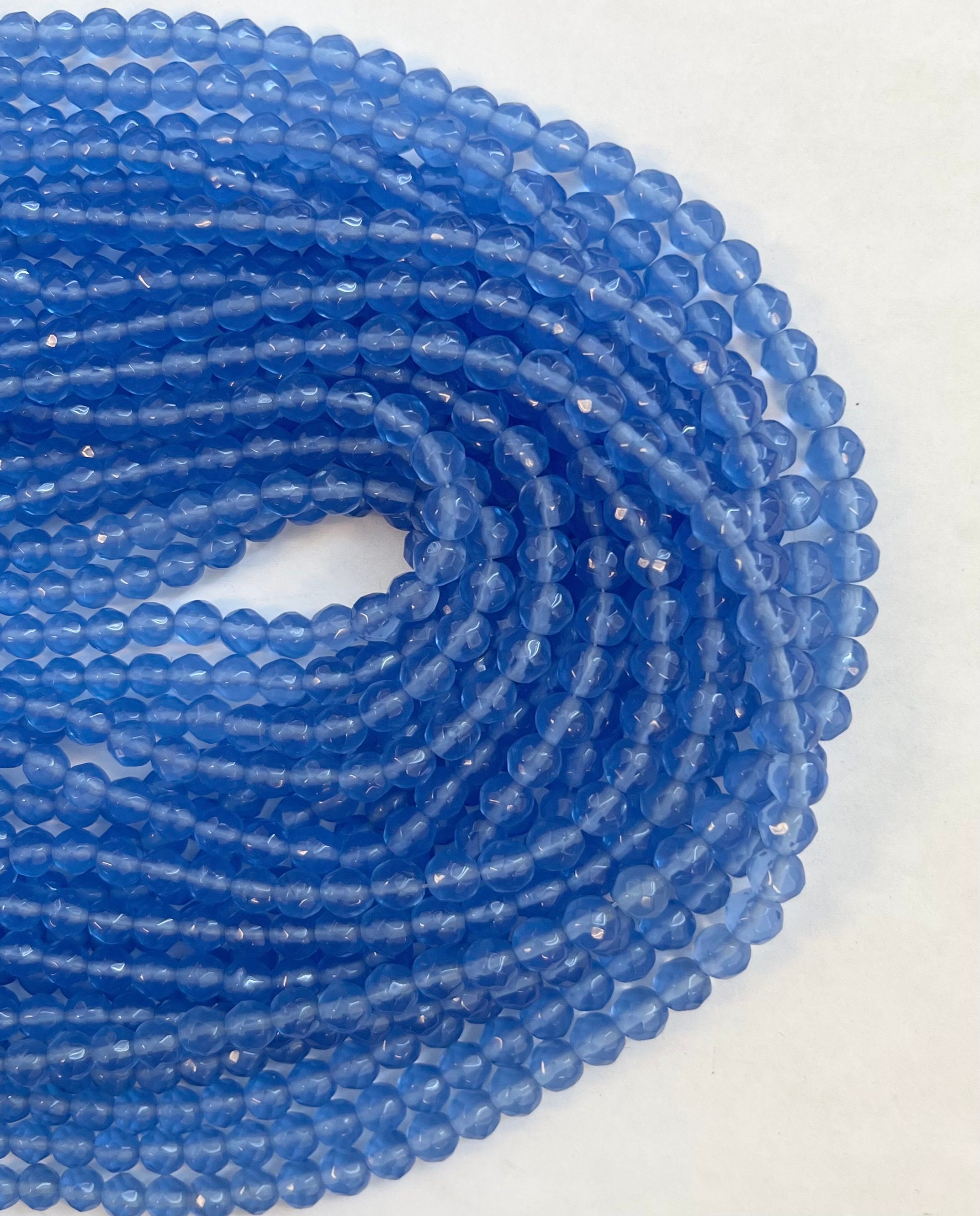 Blue Chalcedony 6mm Faceted Round Gemstone Bead--15.5 Inch Strand Blue Chalcedony 6mm Faceted Round Gemstone Bead--15.5 Inch Strand