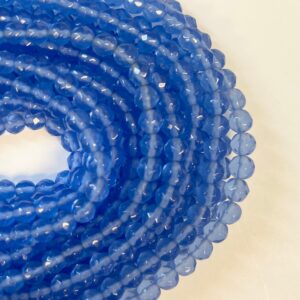 Blue Chalcedony 6mm Faceted Round Gemstone Beads -- 15.5" Blue Chalcedony 6mm Faceted Round Gemstone Beads -- 15.5"