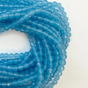 Blue Chalcedony 6mm faceted round gemstone beads--15.5 inch strand Blue Chalcedony 6mm faceted round gemstone beads--15.5 inch strand