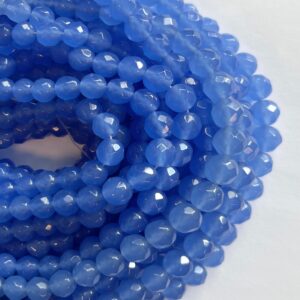 Blue Chalcedony 8mm Faceted Round Gemstone Bead--15.5 inch strand Blue Chalcedony 8mm Faceted Round Gemstone Bead--15.5 inch strand