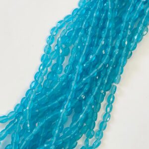 Blue Chalcedony 8x6x4mm Faceted Flat Oval Gemstone Beads--15.5 inch strand Blue Chalcedony 8x6x4mm Faceted Flat Oval Gemstone Beads--15.5 inch strand