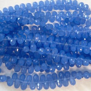 Blue Chalcedony 9x6mm Faceted Teardrop Gemstone Beads -7 inch strand--38 beads Blue Chalcedony 9x6mm Faceted Teardrop Gemstone Beads -7 inch strand--38 beads