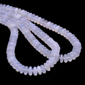 Aaa+ Blue Chalcedony 6mm-8mm Disc / Saucer Faceted Beads | 16inch Strand | Natural Chalcedony Semi Precious Gemstone German Cut Rondelles Aaa+ Blue Chalcedony 6mm-8mm Disc / Saucer Faceted Beads | 16inch Strand | Natural Chalcedony Semi Precious Gemstone German Cut Rondelles