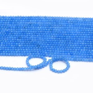 Aaa+ Blue Chalcedony Gemstone 2mm-3mm Faceted Rondelle Beads | 13inch Strand | Chalcedony Semi Precious Gemstone Rondelle For Jewelry Making