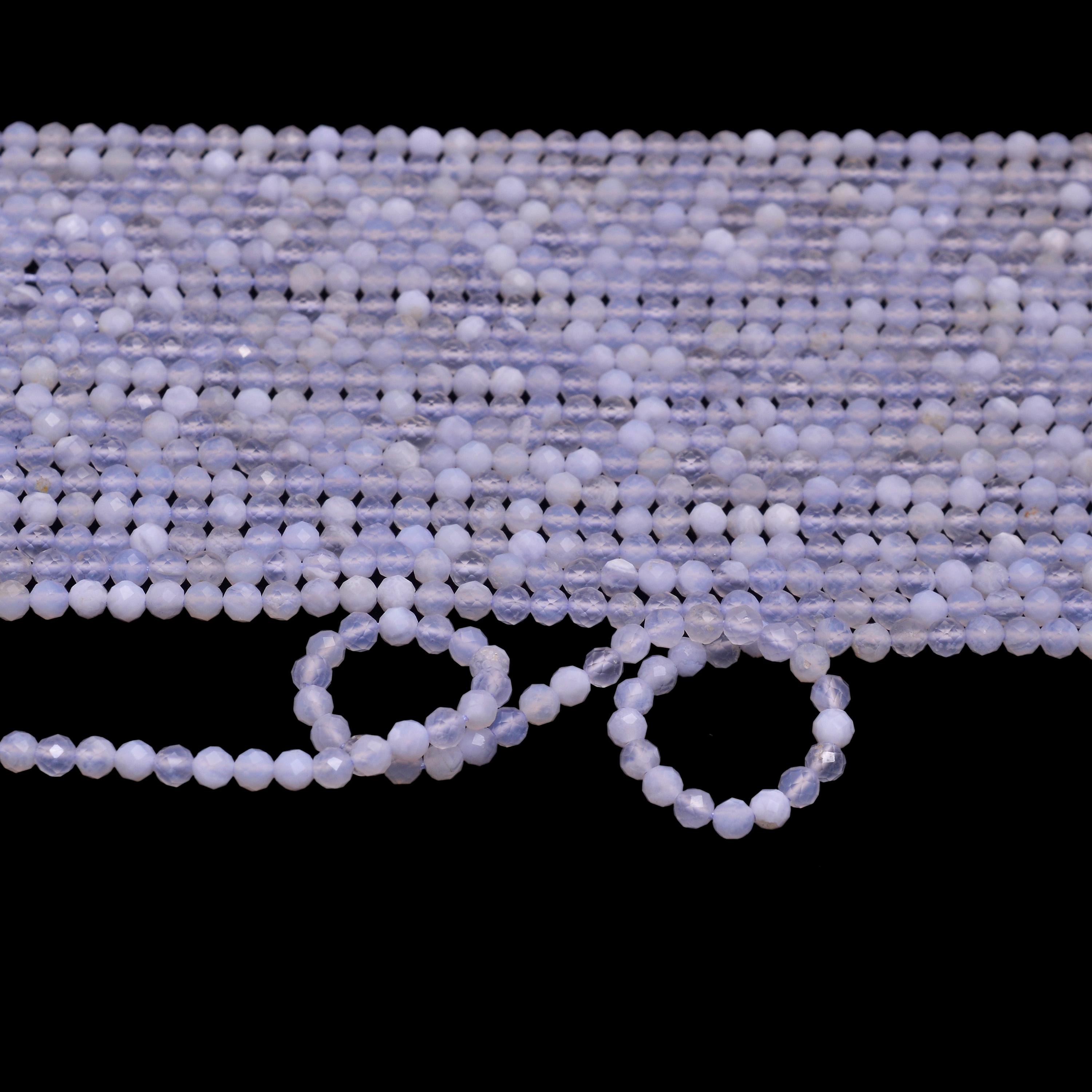 Natural Blue Chalcedony 3mm-4mm Faceted Rondelle Beads, 13inch Strand, Aaa+ Chalcedony Semi Precious Gemstone Round Beads For Jewelry Making Natural Blue Chalcedony 3mm-4mm Faceted Rondelle Beads, 13inch Strand, Aaa+ Chalcedony Semi Precious Gemstone Round Beads For Jewelry Making