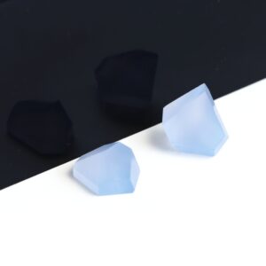 Blue Chalcedony Faceted Organic Loose Gemstone, 16x17.5 Mm And 14x21 Mm, Blue Chalcedony Jewelry Making Gemstone, 2 Pieces Blue Chalcedony Faceted Organic Loose Gemstone, 16x17.5 Mm And 14x21 Mm, Blue Chalcedony Jewelry Making Gemstone, 2 Pieces