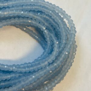Blue Chalcedony Faceted Rondelle-6x4mm -15.5 inch strand- Blue Chalcedony Faceted Rondelle-6x4mm -15.5 inch strand-