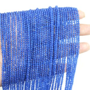 Top Quality Blue Chalcedony 2 mm Faceted Rondelle Gemstone Beads,13 "Strand AAA Chalcedony Rondelle Beads,Neon Blue Chalcedony Beads Strand