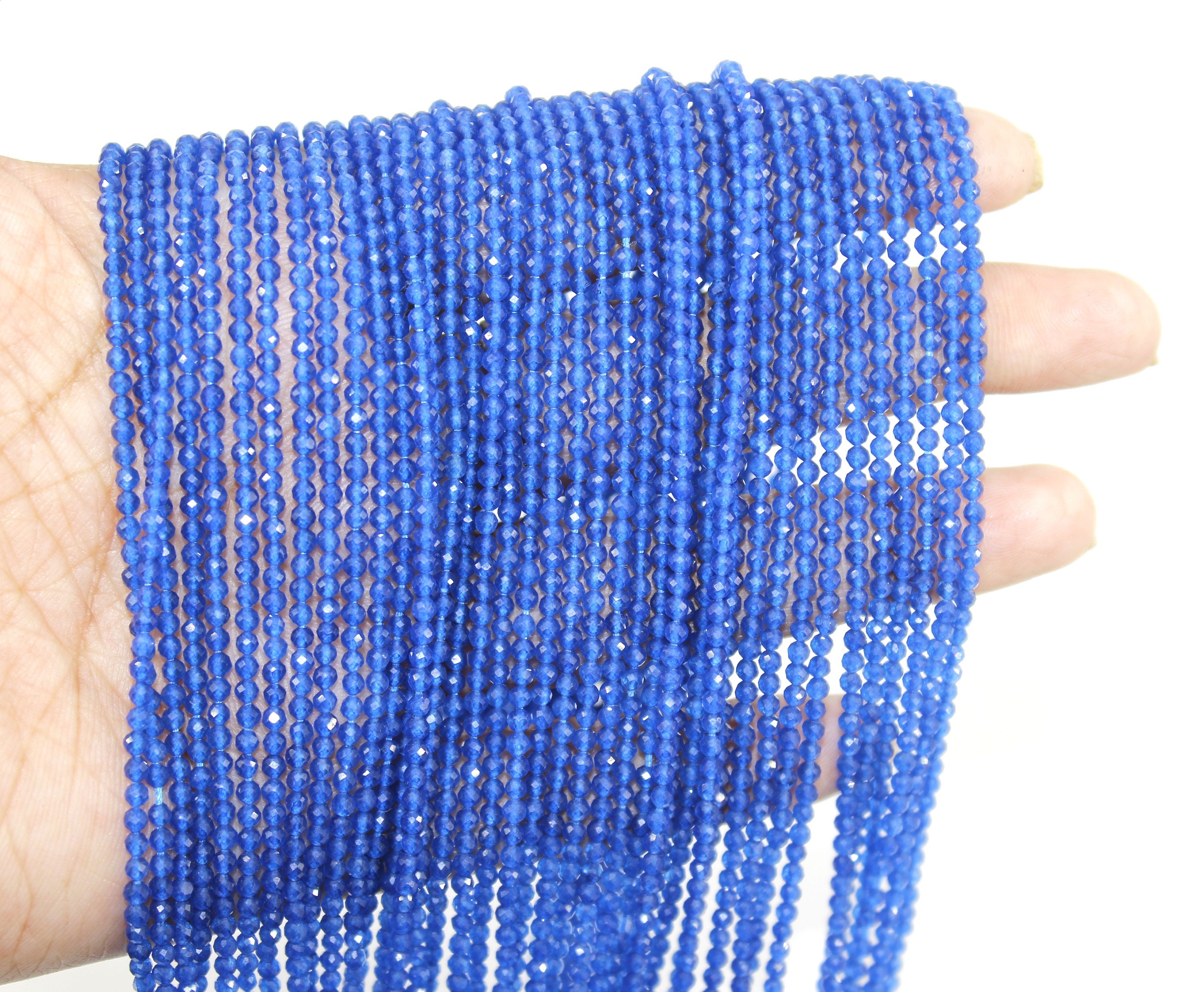 Top Quality Blue Chalcedony 2 Mm Faceted Rondelle Gemstone Beads,13 "strand Aaa Chalcedony Rondelle Beads,neon Blue Chalcedony Beads Strand