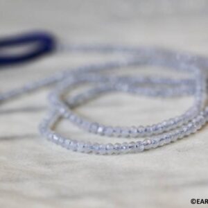 Xs/ Blue Chalcedony 3-3.5mm Faceted Rondelle Beads 13.5" Strand Natural Gemstone Beads For Jewelry Making Xs/ Blue Chalcedony 3-3.5mm Faceted Rondelle Beads 13.5" Strand Natural Gemstone Beads For Jewelry Making
