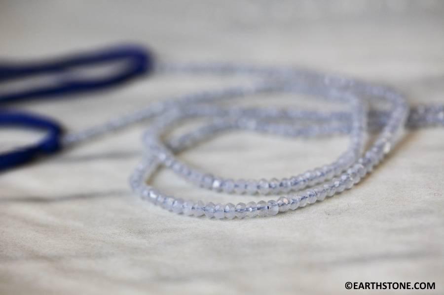 Blue Chalcedony 3-3.5mm Faceted Rondelle Beads, 13.5" Strand, Natural Gemstone Beads For Jewelry Making Blue Chalcedony 3-3.5mm Faceted Rondelle Beads, 13.5" Strand, Natural Gemstone Beads For Jewelry Making