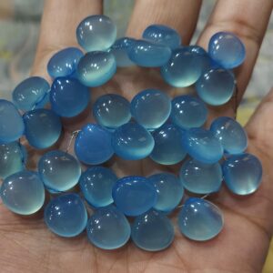 10 Beads, Super Finest, sky Blue Chalcedony Smooth Heart Shape Briolette, Size 12mm 10 Beads, Super Finest, sky Blue Chalcedony Smooth Heart Shape Briolette, Size 12mm