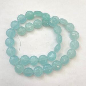 Blue Chalcedony 12x6mm Flat Coin Gemstone Beads--15.5''
