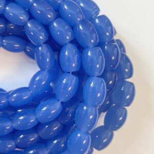 Blue Chalcedony 14x10mm Oval Gemstone Bead-15.5 inch strand beads