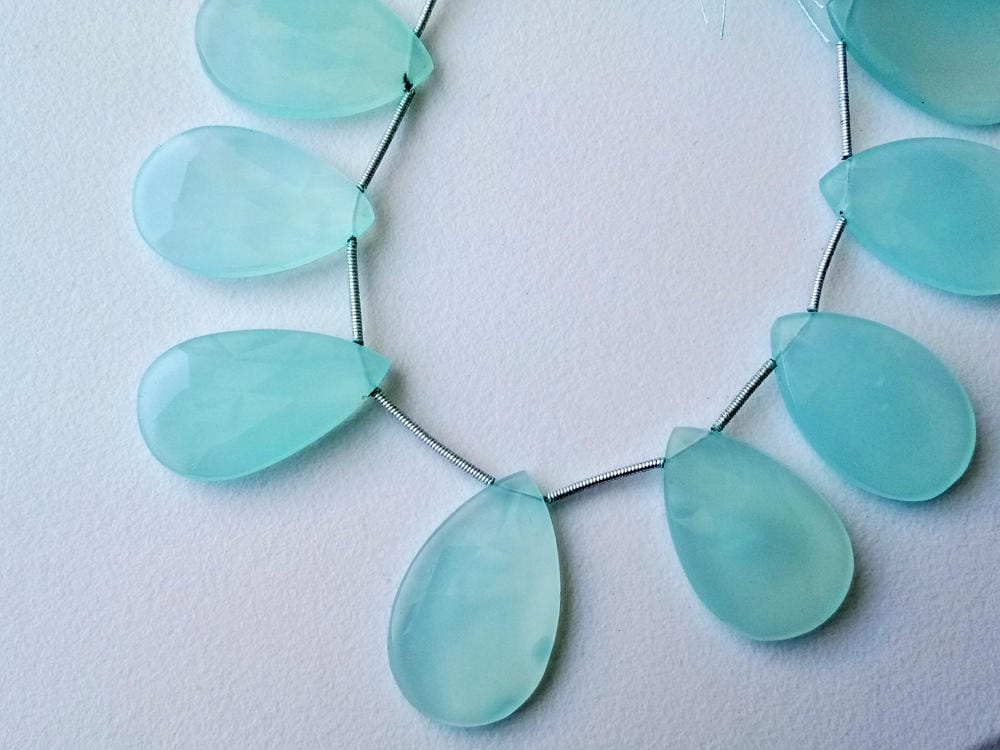 18x27mm - 19x30mm Aqua Chalcedony Faceted Pear Beads, Huge Aqua Blue Chalcedony Pear Beads, Aqua Chalcedony Earrings (4in To 8in Options) 18x27mm - 19x30mm Aqua Chalcedony Faceted Pear Beads, Huge Aqua Blue Chalcedony Pear Beads, Aqua Chalcedony Earrings (4in To 8in Options)