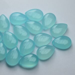 2 Matched Pair,AAA Quality,Aqua Blue Chalcedony Smooth Pear Shape Briolettes,Size 13x18mm 2 Matched Pair,AAA Quality,Aqua Blue Chalcedony Smooth Pear Shape Briolettes,Size 13x18mm