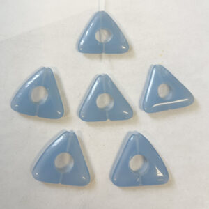 Blue Chalcedony 30x28x6mm Flat Triangle Gemstone Bead--6 Beads