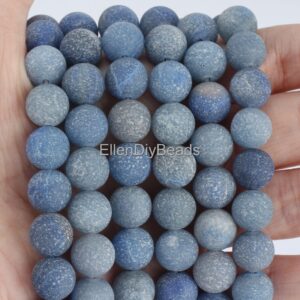 4mm - 12mm Frosted Royal Blue Chalcedony, Energy Stones, handmade Jewelry, Wholesale Loose Beads, Full Strand, beading Supplies - ms00119 4mm - 12mm Frosted Royal Blue Chalcedony, Energy Stones, handmade Jewelry, Wholesale Loose Beads, Full Strand, beading Supplies - ms00119