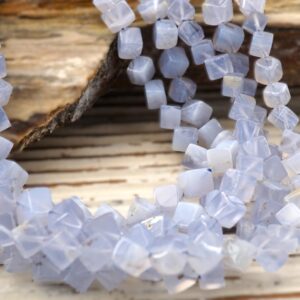Blue Chalcedony 5-6mm cube beads (ETB00681) Unique jewelry/Vintage jewelry/Gemstone necklace