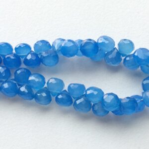 6-7mm Blue Chalcedony Faceted Onion, Blue Chalcedony Briolettes, Blue Chalcedony Onion Beads For Jewelry (12pcs To 50pcs Options)