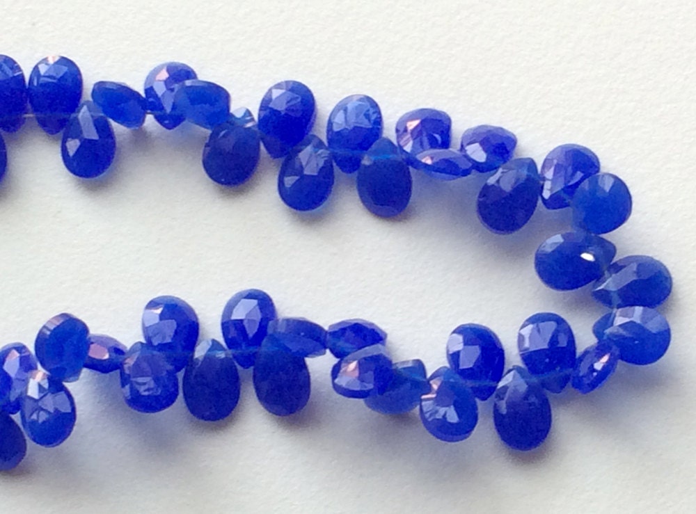 7x10mm Blue Chalcedony Faceted Pear, Chalcedony Briolette Bead, Blue Pear Bead, Faceted Chalcedony Gemstone For Jewelry 18 Pieces 7x10mm Blue Chalcedony Faceted Pear, Chalcedony Briolette Bead, Blue Pear Bead, Faceted Chalcedony Gemstone For Jewelry 18 Pieces