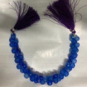 Blue Chalcedony Faceted Onion Briolette Beads, Faceted Onion Shaped Blue Chalcedony Beads, 8mm Each, 7.5 Inch Strand, Gds640