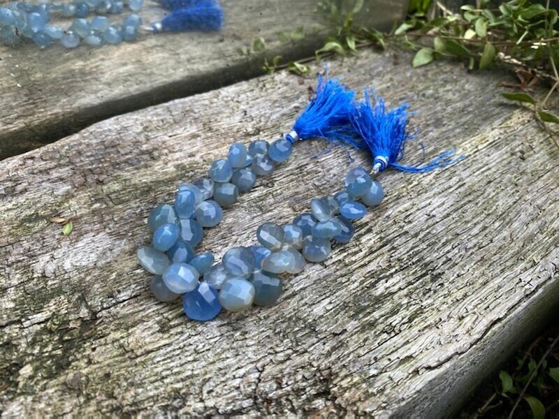 Glowy Grey Blue Blue Chalcedony Faceted Handcut Rustic Briolette Beads 10-12mm Approx Choose Quantity Heart Briolettes Glowy Grey Blue Blue Chalcedony Faceted Handcut Rustic Briolette Beads 10-12mm Approx Choose Quantity Heart Briolettes