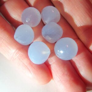 Blue Chalcedony Half Top Drilled Onion Dangle Drops Beads • 10mm • AAA Micro Faceted • Natural Gemstone