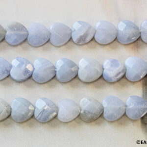 M/ Blue Chalcedony 12mm Faceted Heart beads 15.5" strand Natural blue gemstone beads For jewelry making