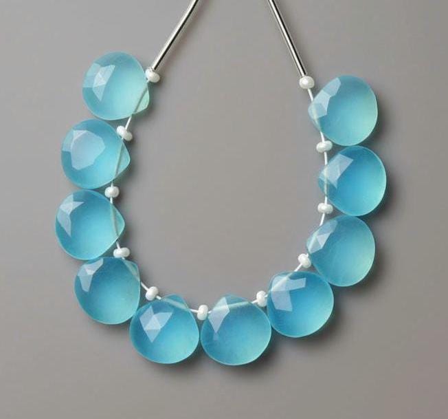 Natural Blue Chalcedony Heart Beads 9mm Faceted Heart Chalcedony Briolettes Calibrated Gemstone Bead Pair Matched Earrings Beads No4489 Natural Blue Chalcedony Heart Beads 9mm Faceted Heart Chalcedony Briolettes Calibrated Gemstone Bead Pair Matched Earrings Beads No4489