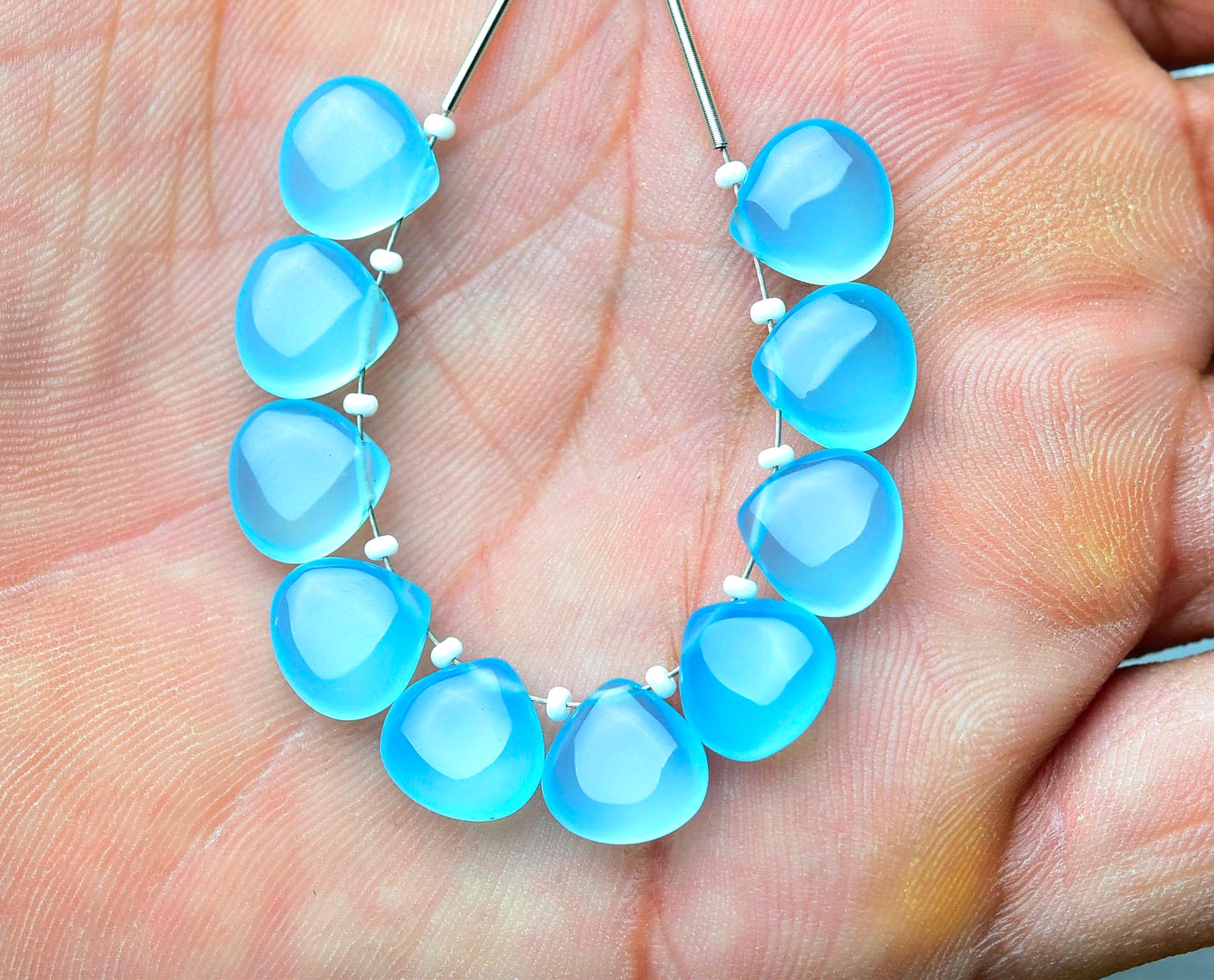 Natural Blue Chalcedony Heart Beads 10mm Smooth Heart Briolette Calibrated Gemstone Bead Chalcedony Beads Pair Matched Earrings Beads No4821 Natural Blue Chalcedony Heart Beads 10mm Smooth Heart Briolette Calibrated Gemstone Bead Chalcedony Beads Pair Matched Earrings Beads No4821