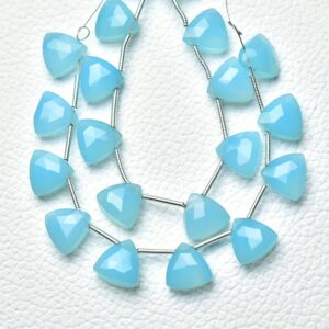 Natural Blue Chalcedony Trillion Beads 10mm Faceted Trillion Briolettes Gemstone Beads Chalcedony Beads - 5 Matched Pair ( 6 Pcs ) No5052 Natural Blue Chalcedony Trillion Beads 10mm Faceted Trillion Briolettes Gemstone Beads Chalcedony Beads - 5 Matched Pair ( 6 Pcs ) No5052