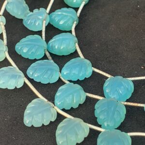 Natural Blue Chalcedony | Leaf Carved Shape | 8 inches Strand | Wholesale Gemstone Beads Natural Blue Chalcedony | Leaf Carved Shape | 8 inches Strand | Wholesale Gemstone Beads